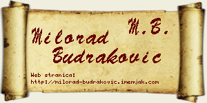 Milorad Budraković vizit kartica